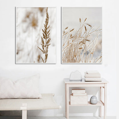 Wild Boho Woman Grass Reed Poster Nordic Canvas