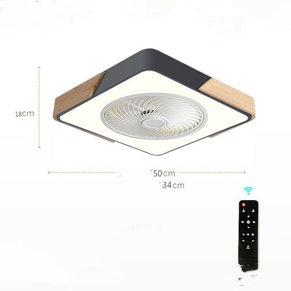 Ventilador de techo moderno con luz y lámpara de decoración para el hogar con control.