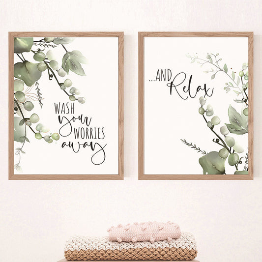 Selling Plant Leaves English Poster Modern Sofa Background Wall Decoration Hanging Painting