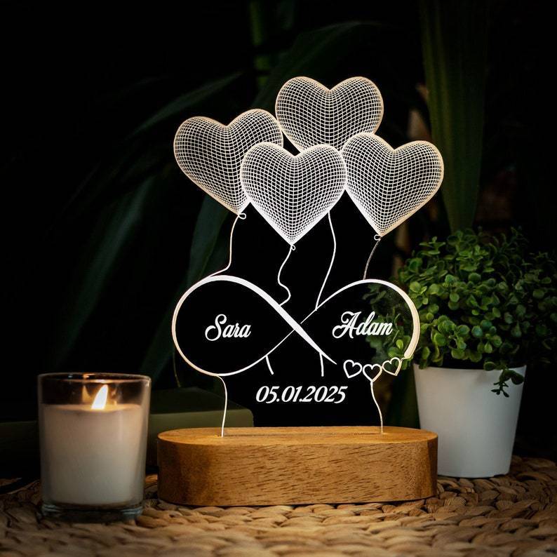 Ideas personalizadas de luces artísticas LED para regalos de San Valentín