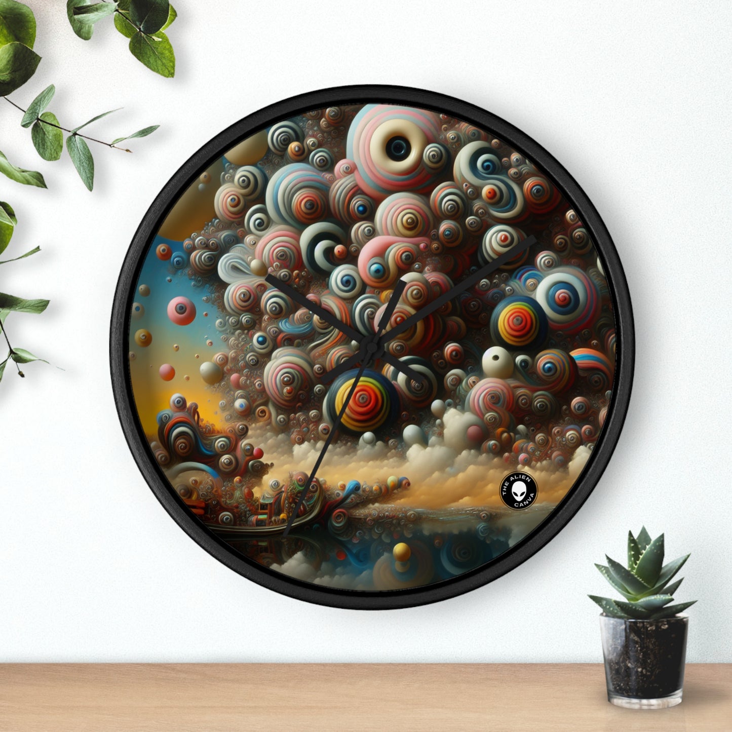 "Dreamscape Sojourn" - The Alien Wall Clock Surrealism