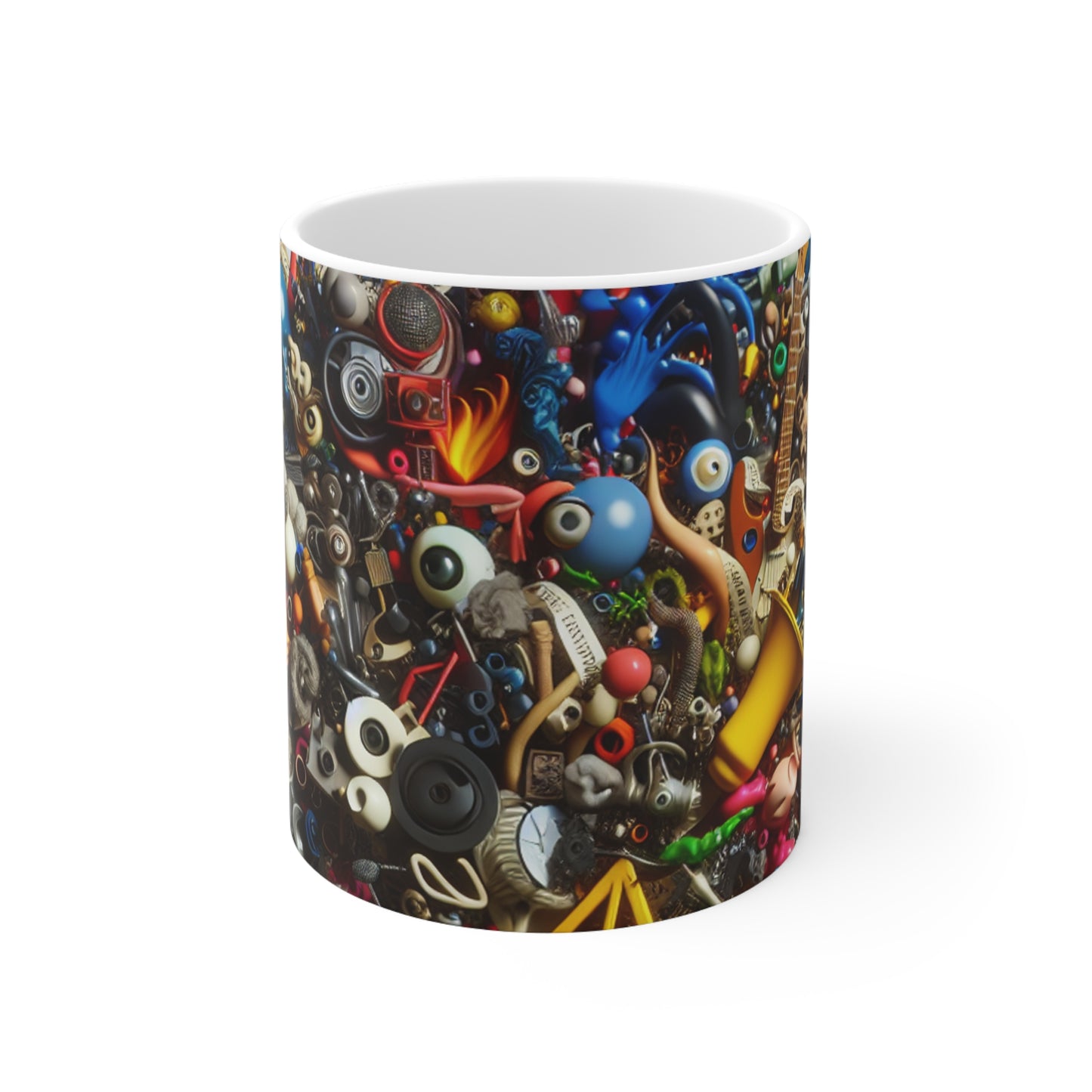 "Fusión surrealista: elaboración de un poema visual" - Taza de cerámica The Alien de 11 oz dadaísmo