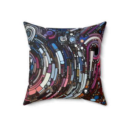 "Deconstructing Power: A Post-structuralist Exploration of Language"- The Alien Spun Polyester Square Pillow Post-structuralist Art