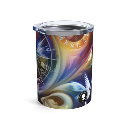 "Time's Dichotomy: Blooms and Wilt" - The Alien Tumbler 10oz Symbolism