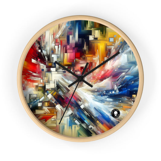 "Nature's Fury: An Abstract Expressionist Interpretation of a Raging Thunderstorm" - The Alien Wall Clock Abstract Expressionism