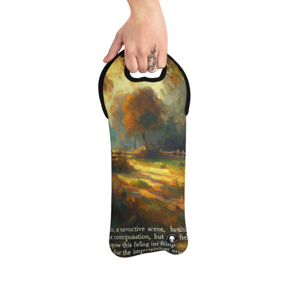 "Sunset Serenity: Impressionist Garden Painting" - The Alien Wine Tote Bag Impressionism