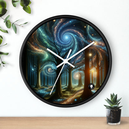 "Bois Galactiques : Un Paysage Onirique Céleste" - L'Horloge Murale Alien