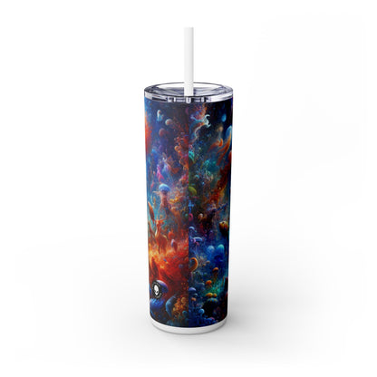 "Fiesta de baile de coral brillante": vaso estrecho con pajita de 20 oz de Alien Maars®