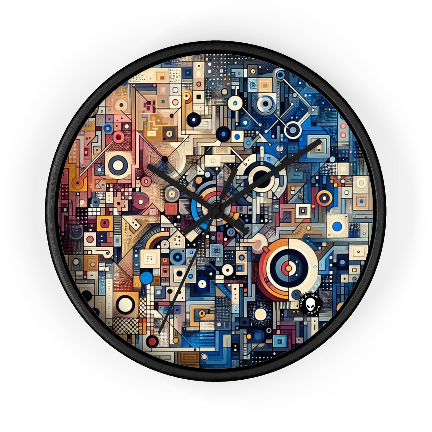 "Corazones conectados: el amor en la era digital" - Arte conceptual del reloj de pared alienígena