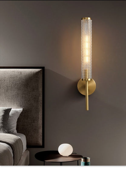 Nordic Glass Long Pole Wall Lamp Light Luxury