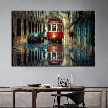 Urban Street Oil Painting Retro Abstract Poster