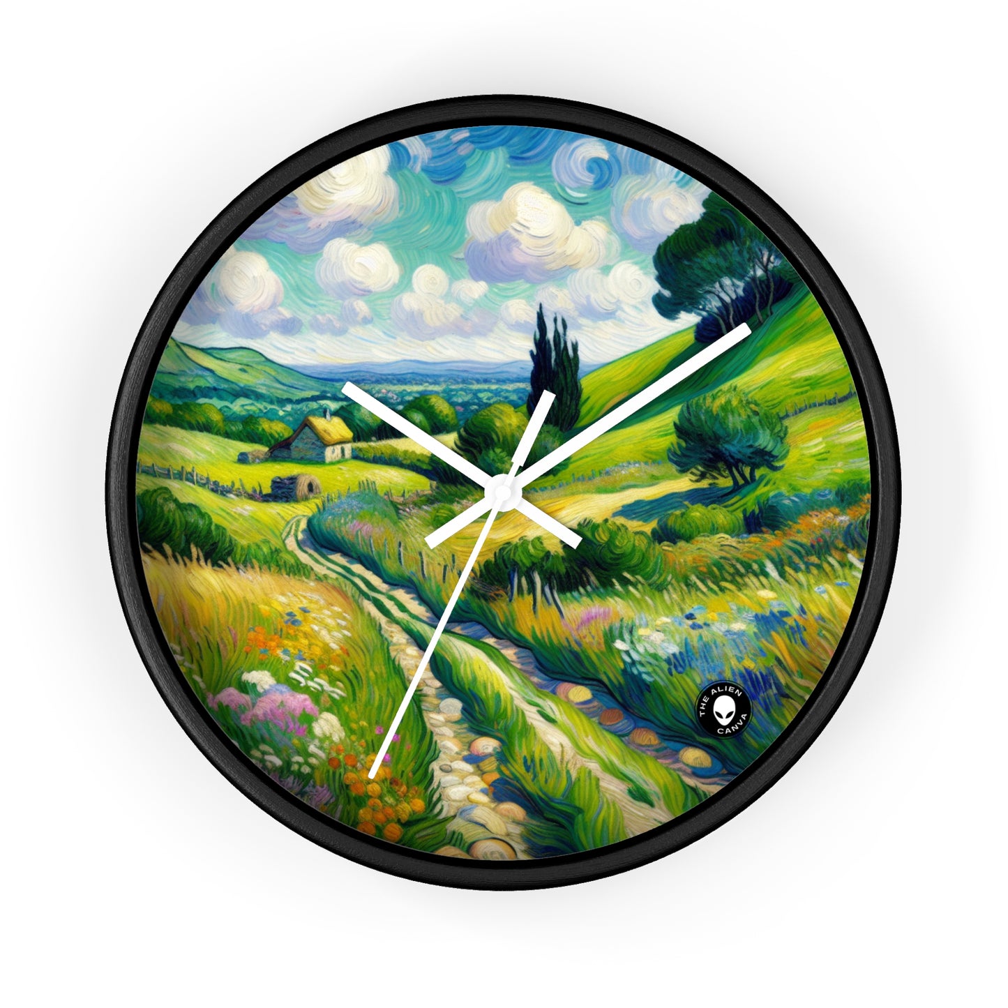 "Mystical Morning: A Post-Impressionist Journey into a Vibrant Dawn" - The Alien Wall Clock Post-Impressionism