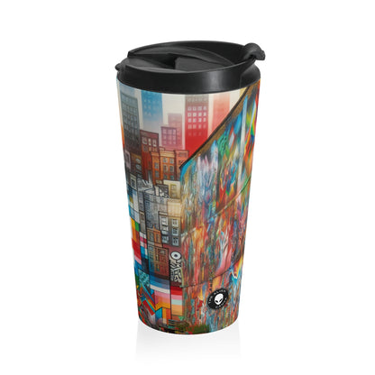 "Revolting Renaissance: A Vibrant Urban Uprising" - The Alien Mug de voyage en acier inoxydable Street Art / Graffiti