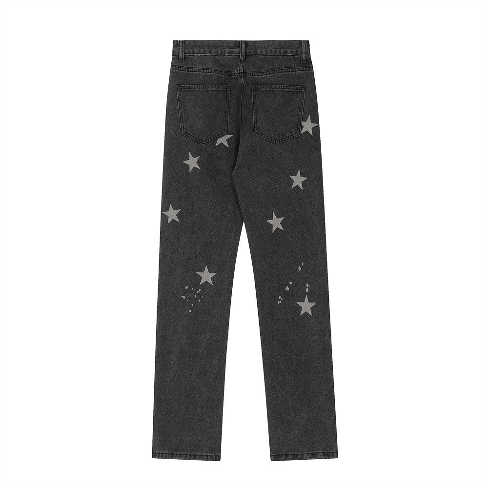 XINGX Printed Straight Jeans For Men