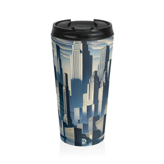 "Modern Metropolis: A Precisionism Perspective" - The Alien Stainless Steel Travel Mug Precisionism