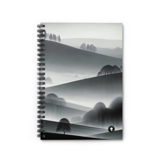 "Tonalisme gris : Hillside in Fog" - The Alien Spiral Notebook (Ruled Line) Tonalisme