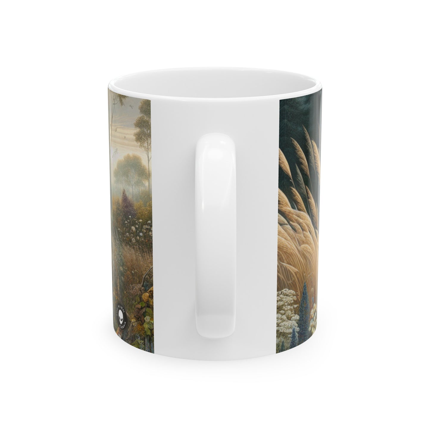 "Rebirth and Decay: A Sustainable Art Installation" - The Alien Ceramic Mug 11oz Environmental Art