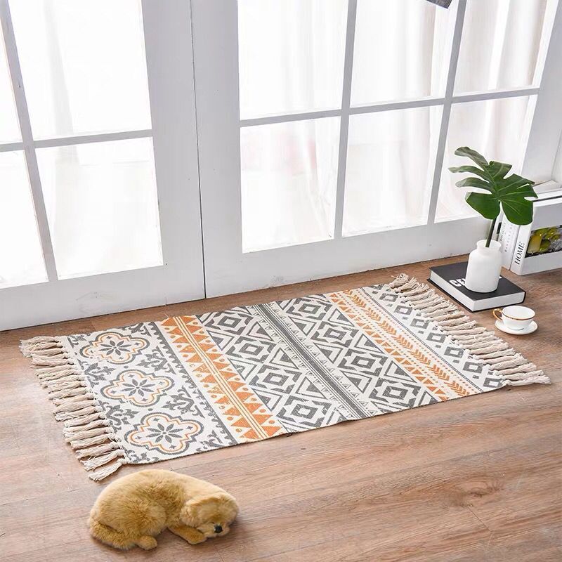 Tapis en coton et lin de style scandinave