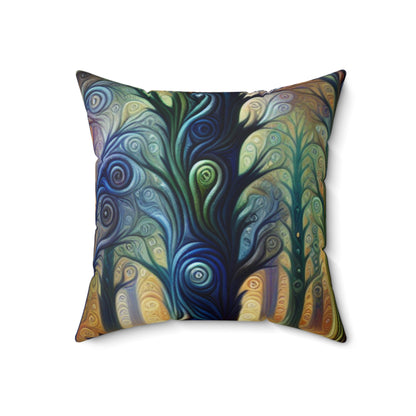 "Enchanted Rainbow Woods"- The Alien Spun Polyester Square Pillow