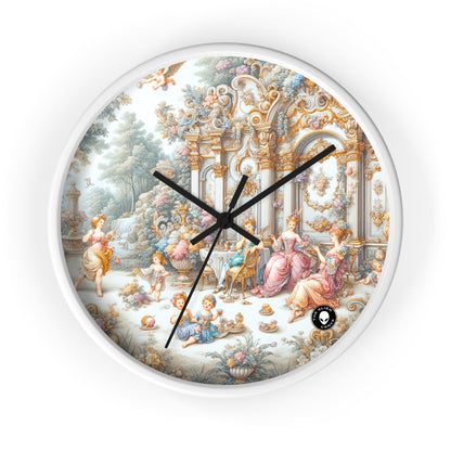 "A Garden of Rococo Delights: A Whimsical Extravaganza" - The Alien Wall Clock Rococo