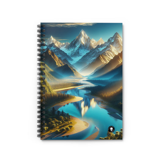 "Serenity's Palette: A Sunset Symphony" - The Alien Spiral Notebook (Ruled Line) Photorealism