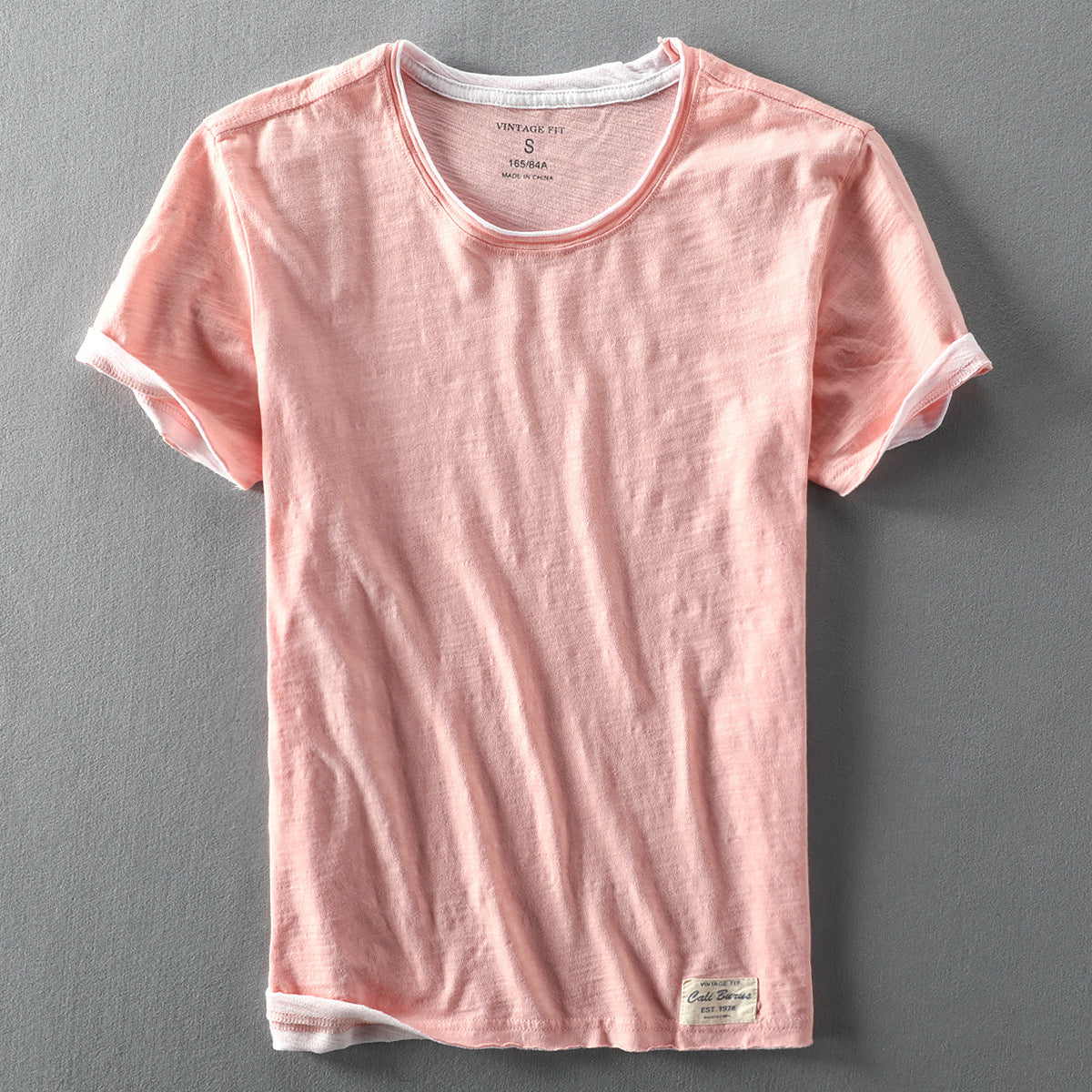 Men's Slub Cotton T-Shirt Summer New Casual Thin