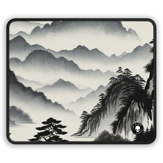 "Tinta armoniosa: capturando la tranquilidad de un jardín zen" - The Alien Gaming Mouse Pad Pintura con lavado de tinta