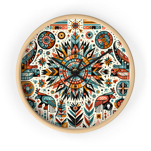 "Nature's Wisdom: An Indigenous Tribute" - The Alien Wall Clock Indigenous Art