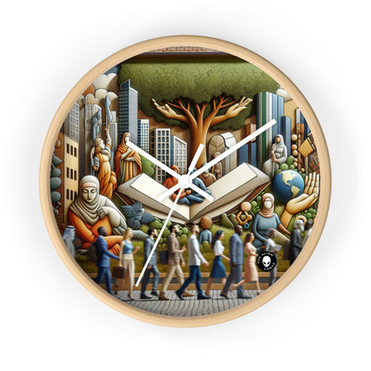 "Unity in Diversity: A Social Sculpture Celebrating Interconnectedness" - The Alien Wall Clock Social Sculpture