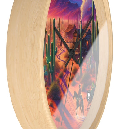 "Glowing rain: A city's reflection" - The Alien Wall Clock Realism