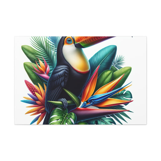 "Toucan on a Tropical Bloom" - The Alien Canva Hyperrealism Style