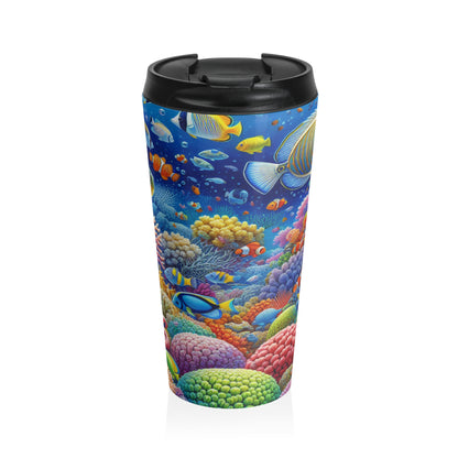 "Paraíso tropical: país de las maravillas submarinas": taza de viaje de acero inoxidable de Alien