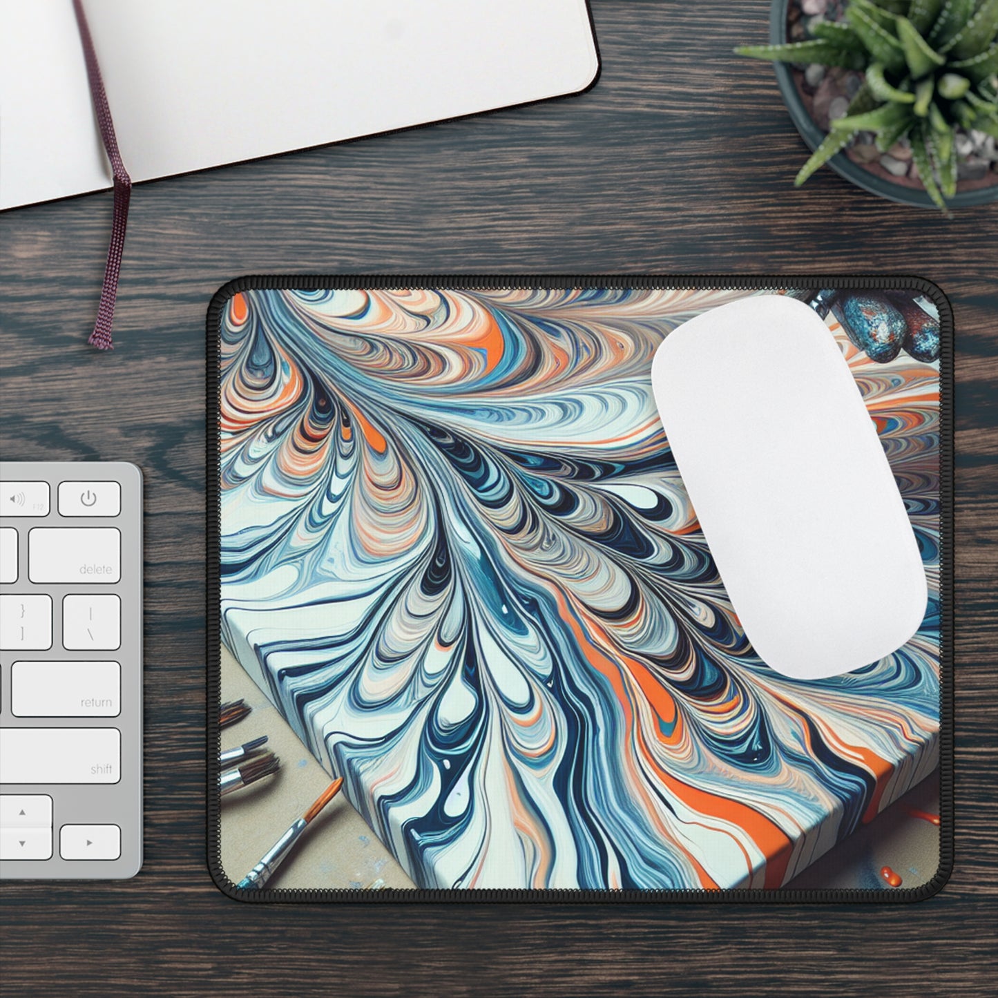 "Tilting the Canvas: Acrylic Pouring Exploration" - The Alien Gaming Mouse Pad Acrylic Pouring Style