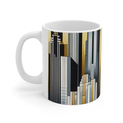 "Artistic Deco Dreamscape" - Mug en céramique Alien 11oz Art Déco