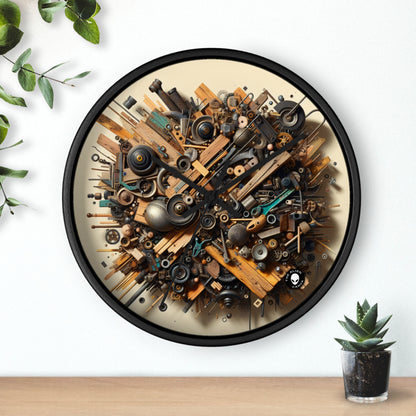 "Nature's Harmony: Assemblage Art with Found Objects" - The Alien Wall Clock Assemblage Art