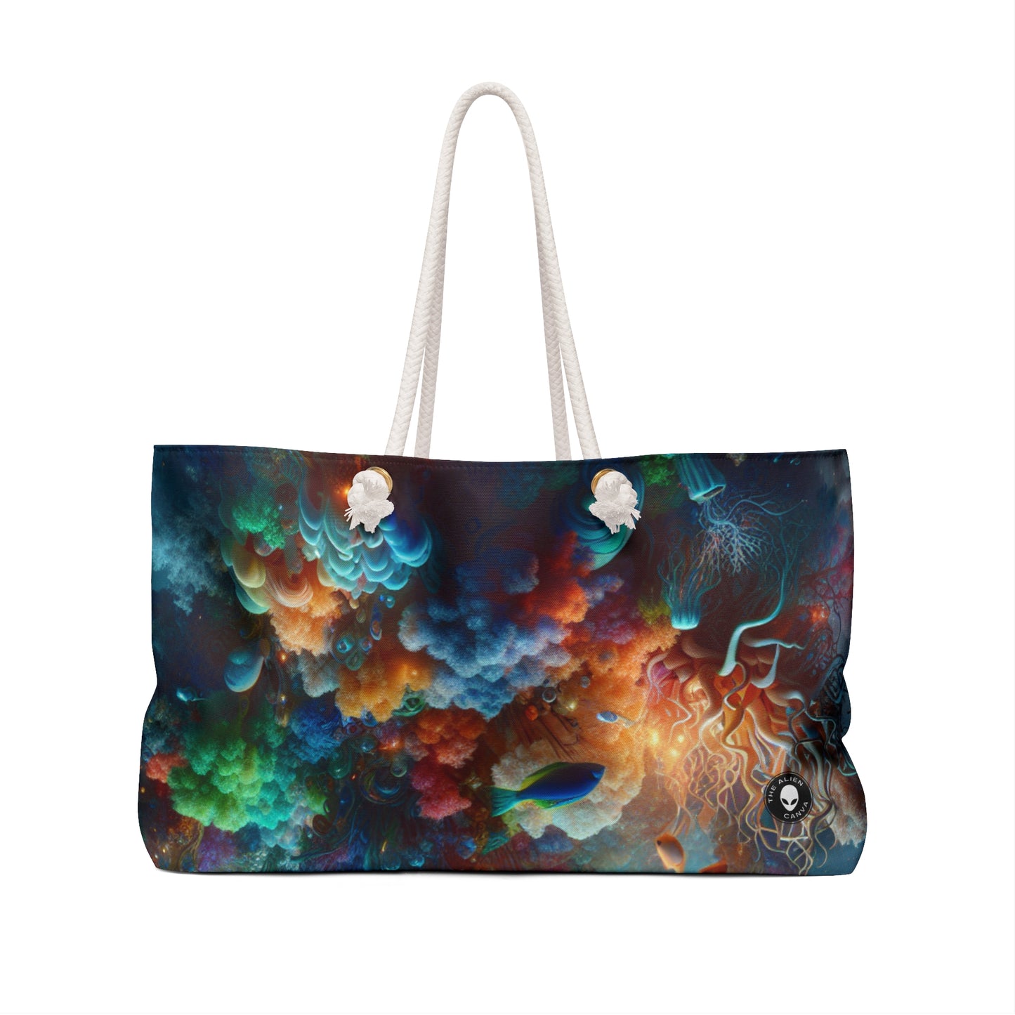 "Neon Fish Dance in Coral Forest" - The Alien Weekender Bag