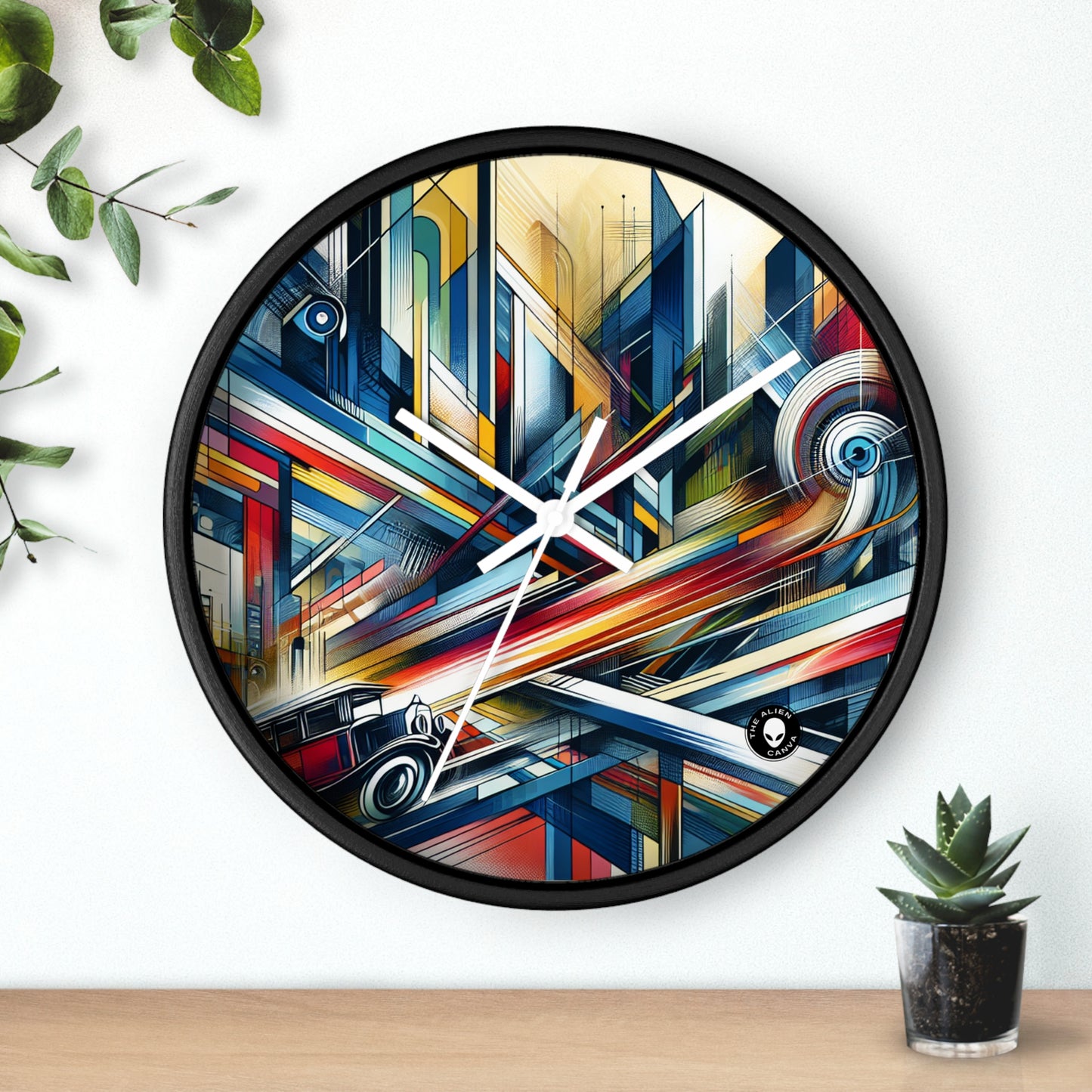 "Galactic Dream: Futuristic Neon City" - The Alien Wall Clock Futurism