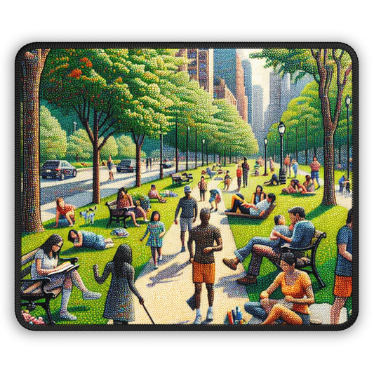 "Dotty Cityscape" - The Alien Gaming Mouse Pad Pointillism Style