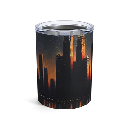 "The City Aglow" - El vaso alienígena de 10 oz estilo postimpresionista