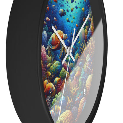 "Marine Paradise: Colorful Coral Reef Wildlife" - The Alien Wall Clock