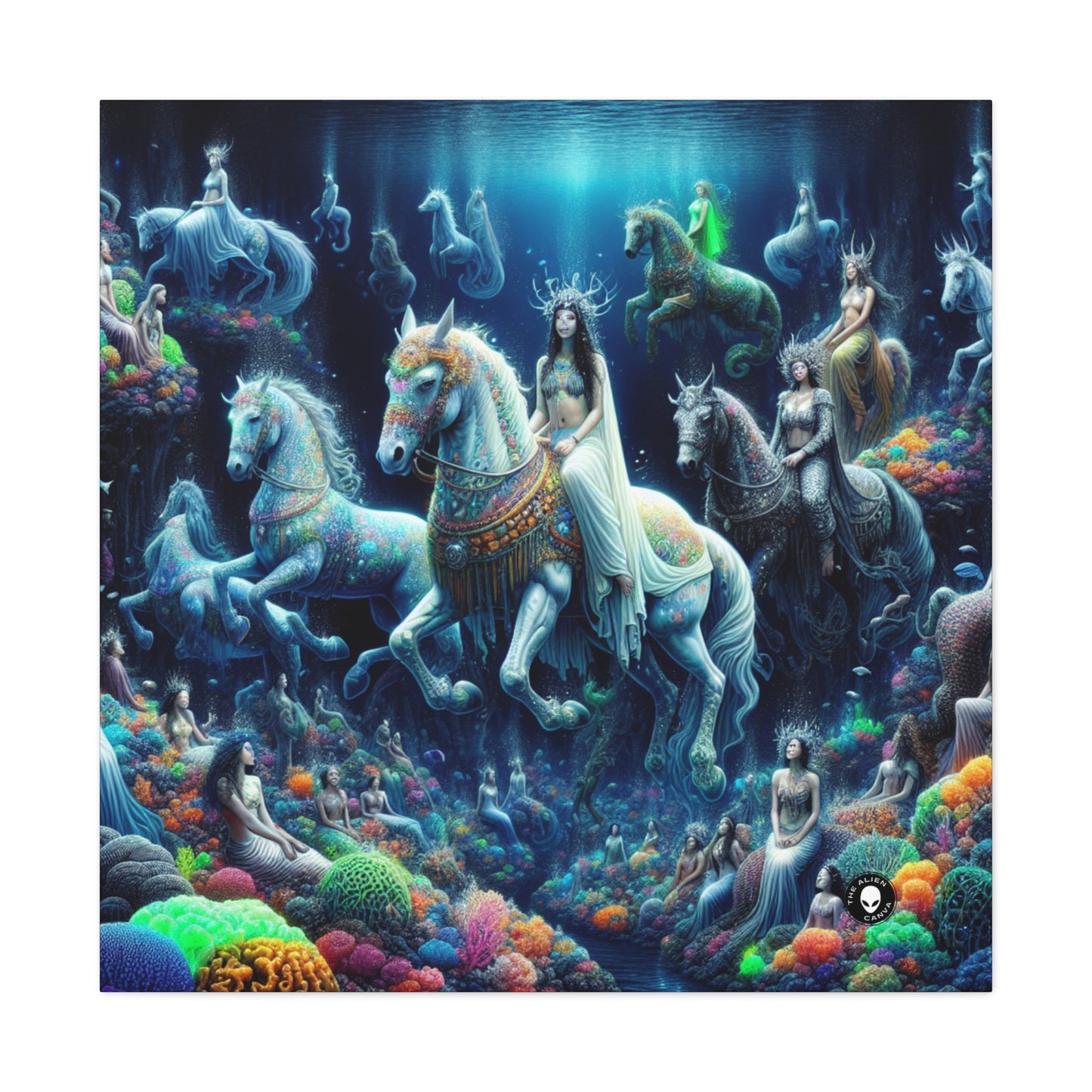 « Royaume sous-marin enchanté : sirènes et hippocampes » - The Alien Canva