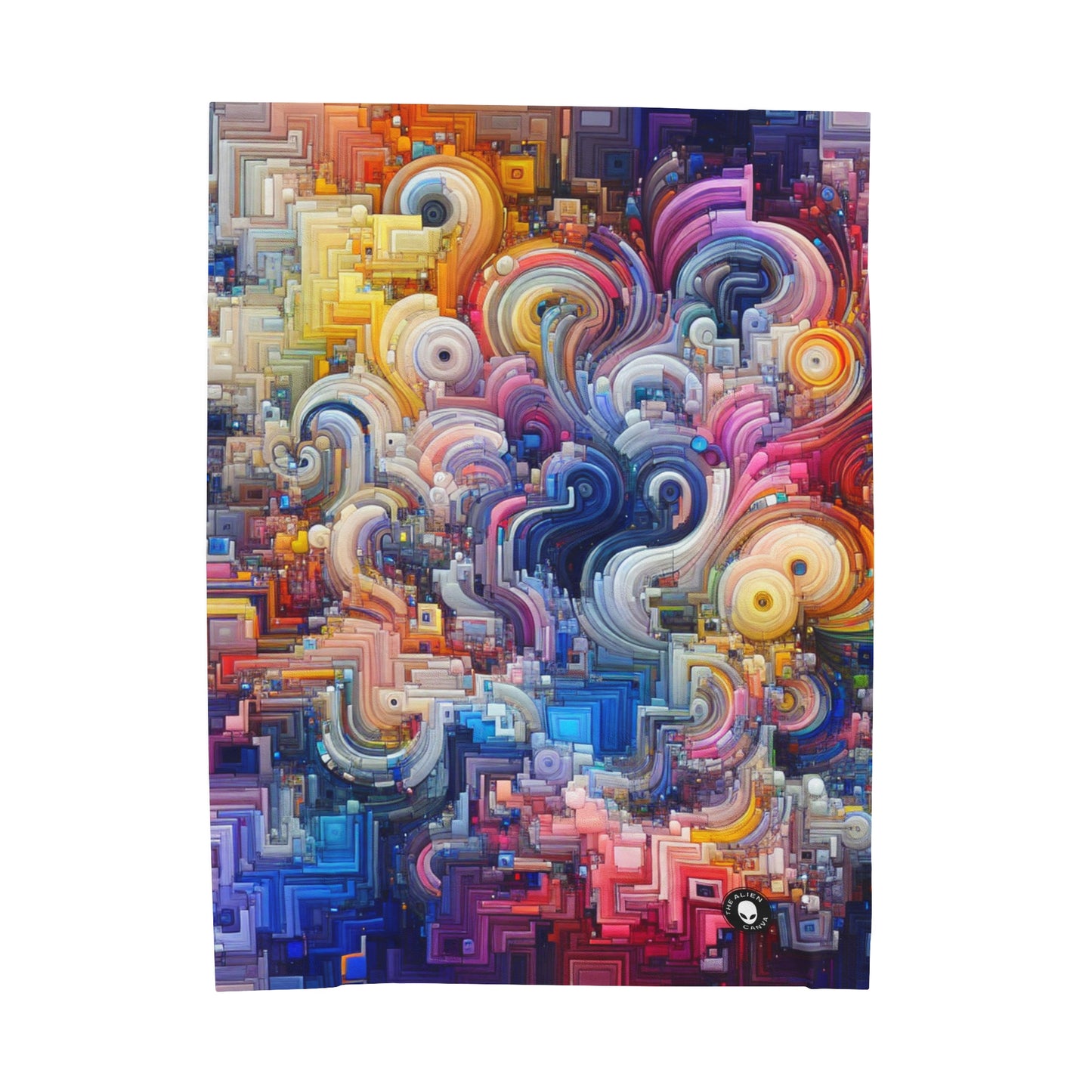 "Oceanic Harmonies: A Generative Art Exploration" - The Alien Velveteen Plush Blanket Generative Art