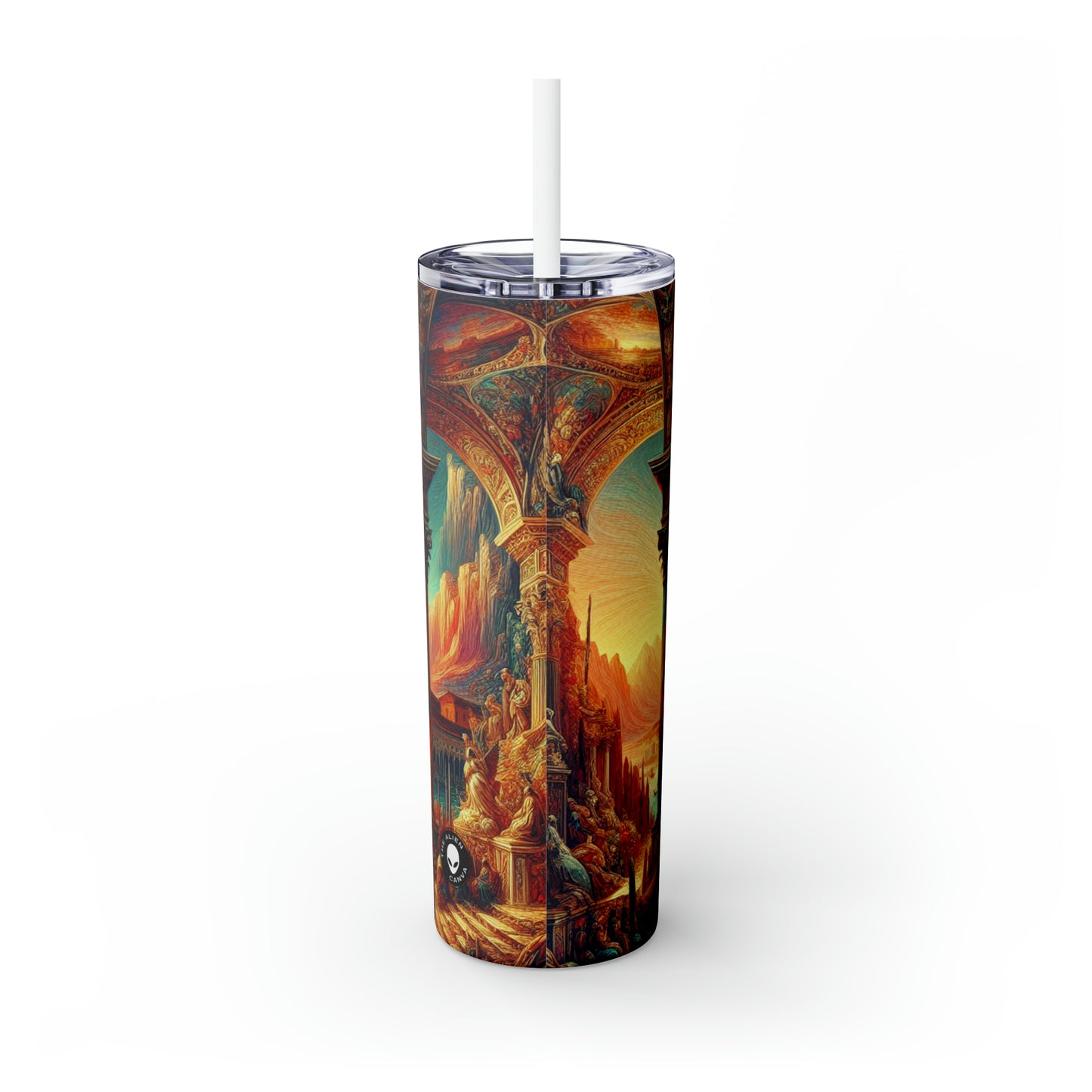 Venetian Dreams: A Fantastical Twist on the Famous Canals - The Alien Maars® Skinny Tumbler with Straw 20oz Venetian School