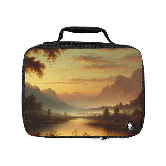 "Misty Morning: Serene Tonalism on a Tranquil Lake"- The Alien Lunch Bag Tonalism