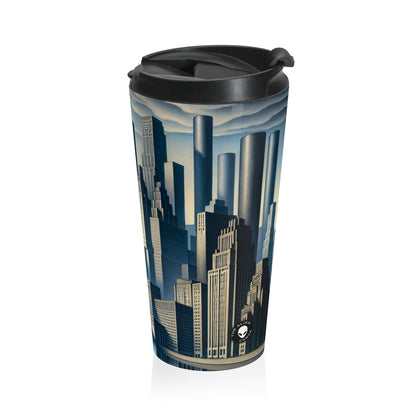 "Modern Metropolis: A Precisionism Perspective" - The Alien Stainless Steel Travel Mug Precisionism