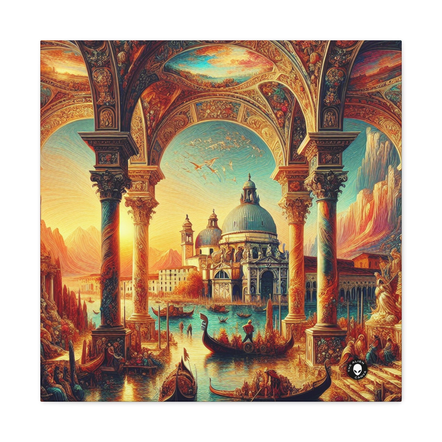 Venetian Dreams: A Fantastical Twist on the Famous Canals - The Alien Canva Venetian School