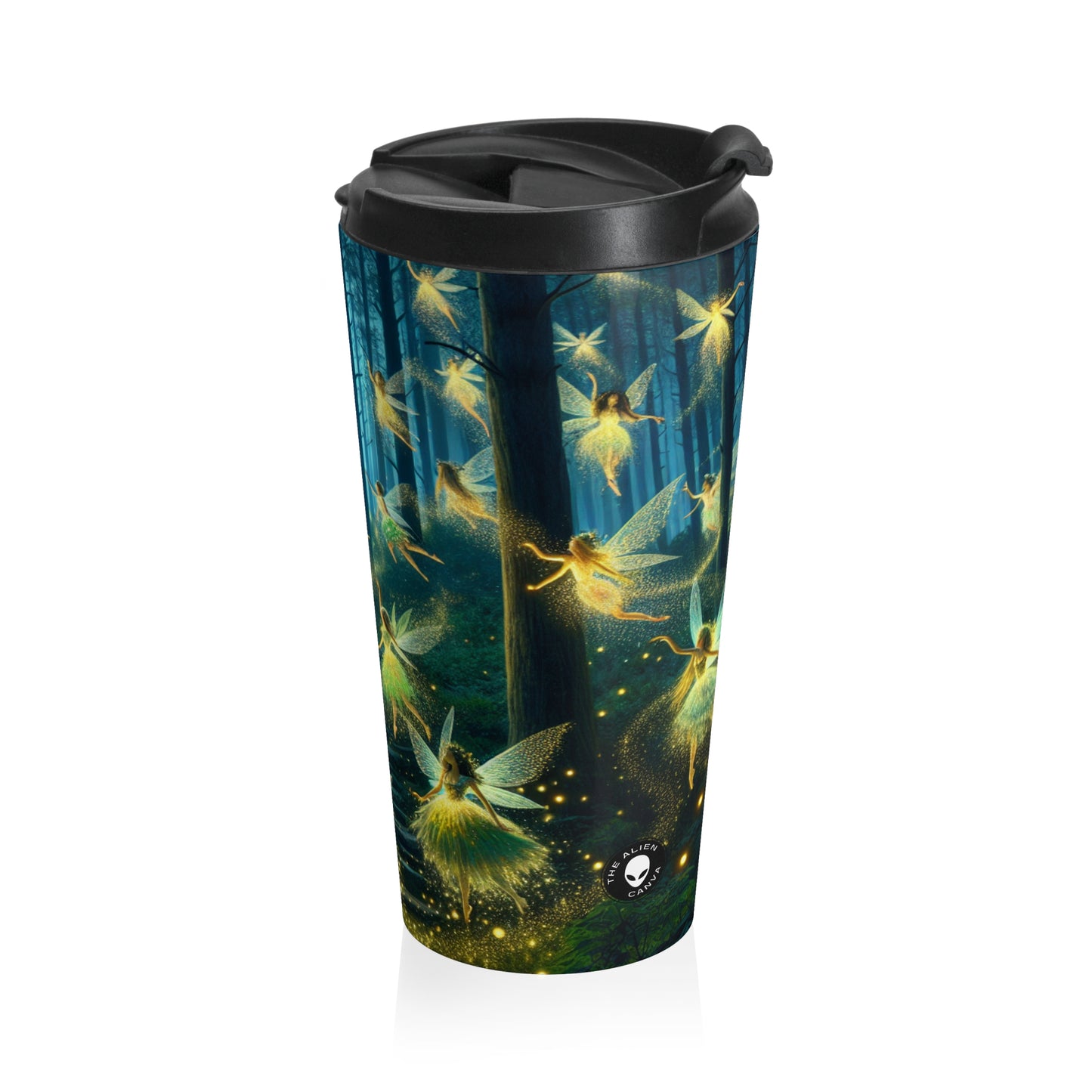 Taza de viaje de acero inoxidable Enchanted Night: Firefly Dance - The Alien