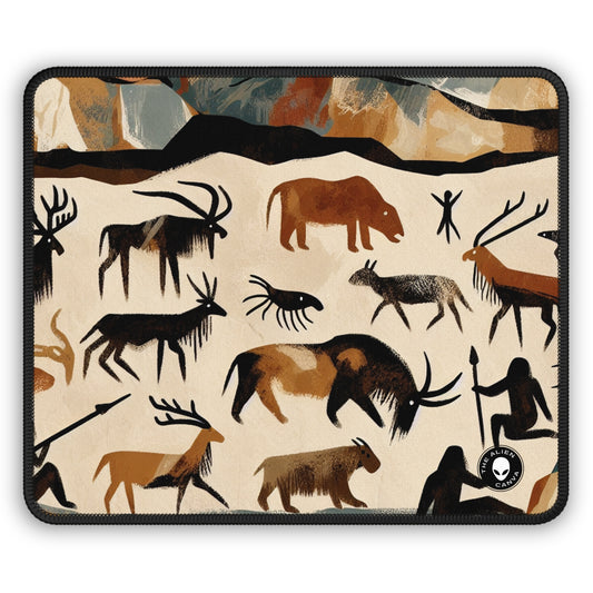 "La découverte du feu : un conte de peinture rupestre" - Le tapis de souris Alien Gaming Mouse Pad Cave Painting