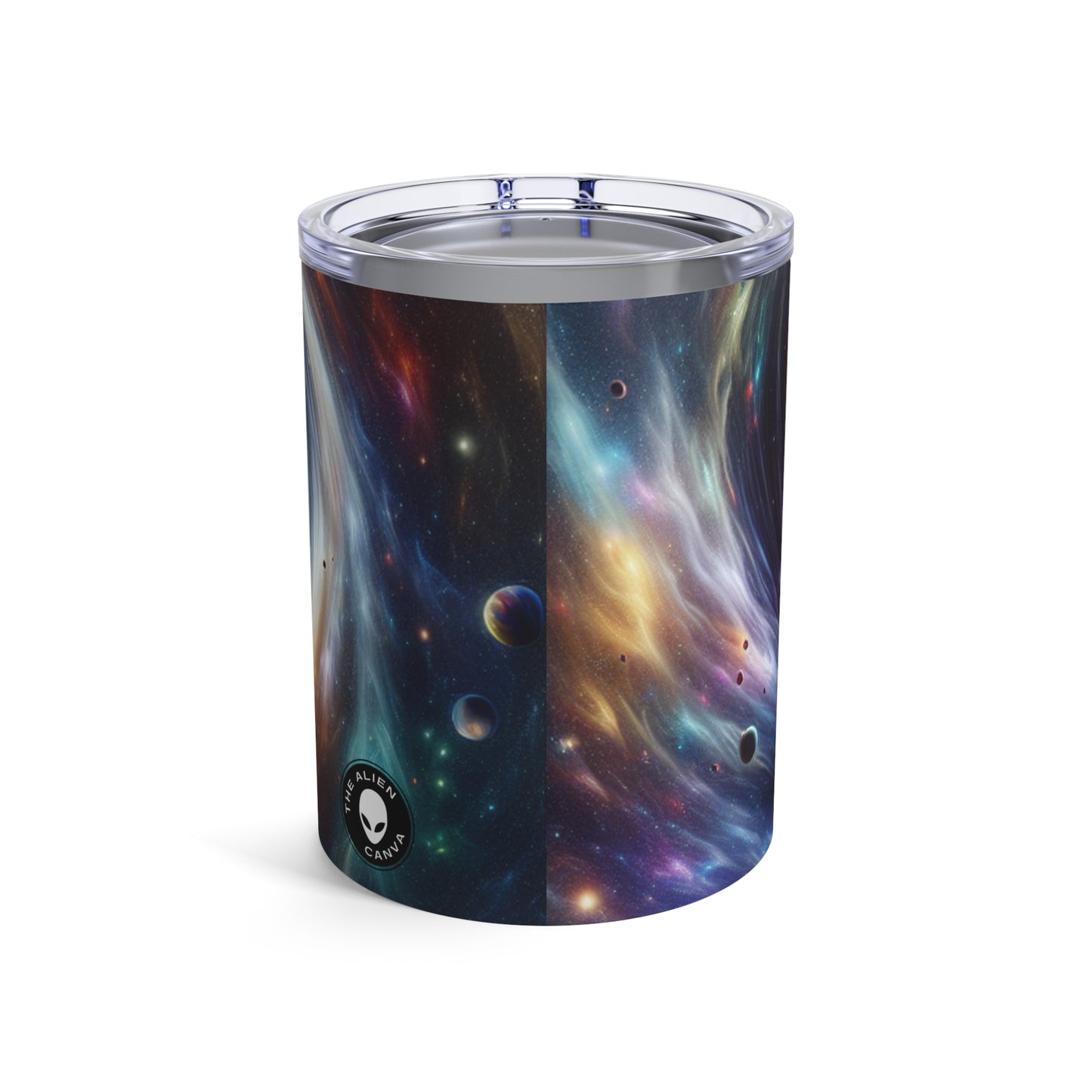 "Vórtice galáctico: la danza colorida de estrellas y planetas" - Vaso Alien de 10 oz