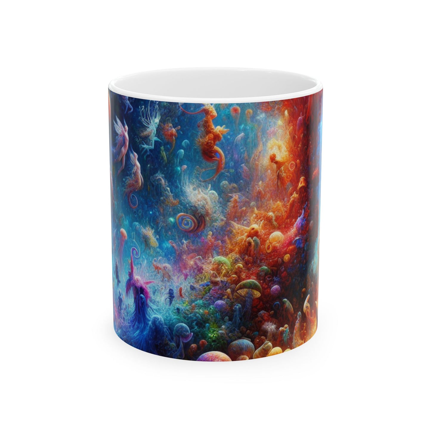 "Glowing Coral Dance Party" - The Alien Ceramic Mug 11oz